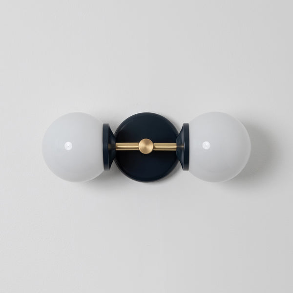 Small Opal Glass Double Arm Wall Light - Colour Series
