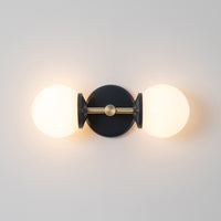 Small Opal Glass Double Arm Wall Light - Colour Series