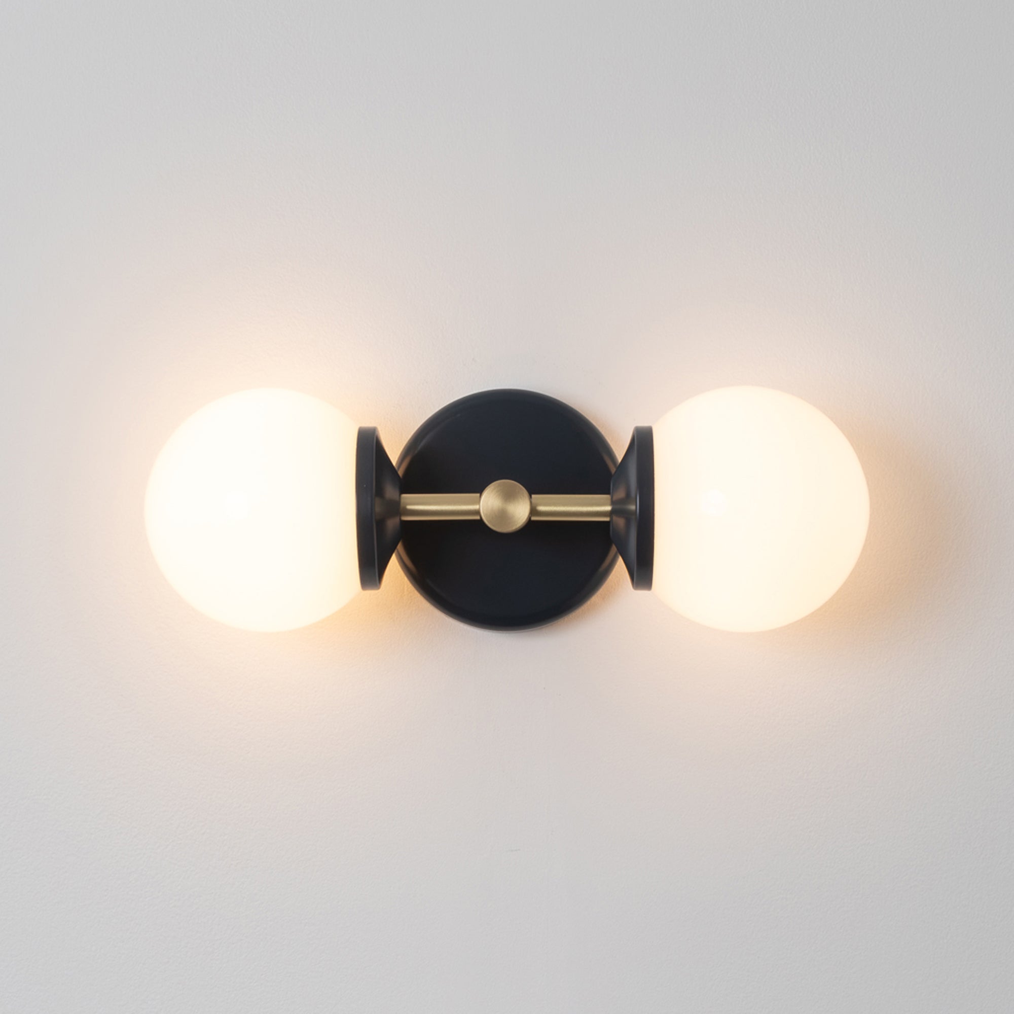Small Opal Glass Double Arm Wall Light - Colour Series