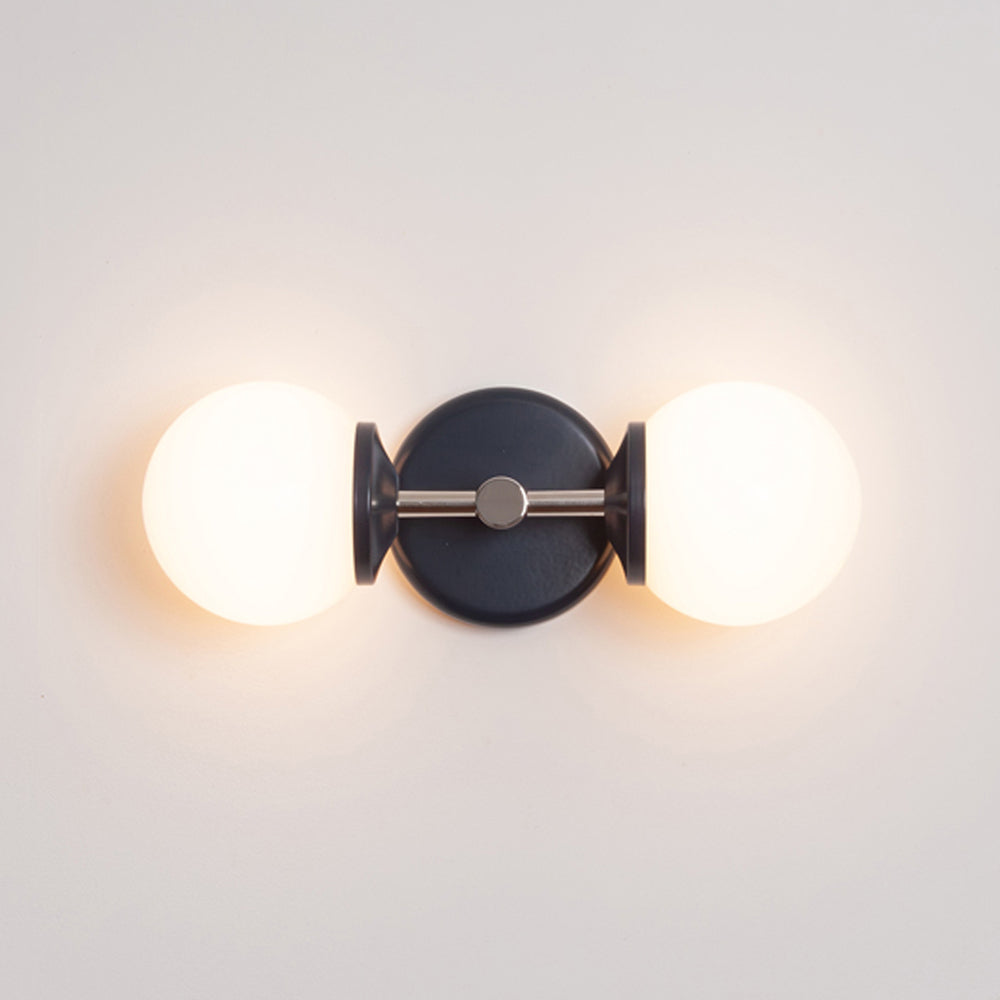 Small Opal Glass Double Arm Wall Light - Colour Series