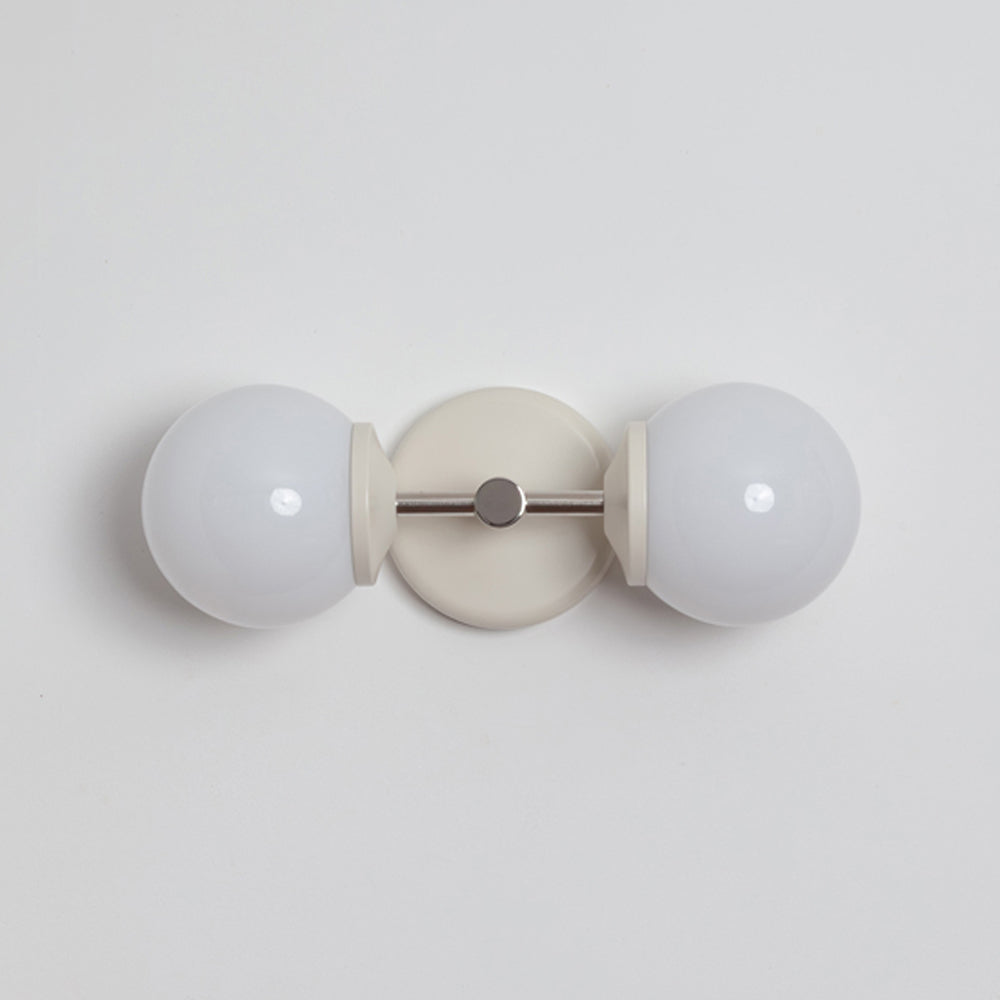 Small Opal Glass Double Arm Wall Light - Colour Series