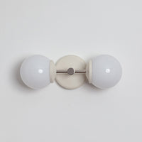 Small Opal Glass Double Arm Wall Light - Colour Series