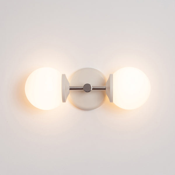 Small Opal Glass Double Arm Wall Light - Colour Series