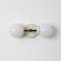 Small Opal Glass Double Arm Wall Light - Colour Series