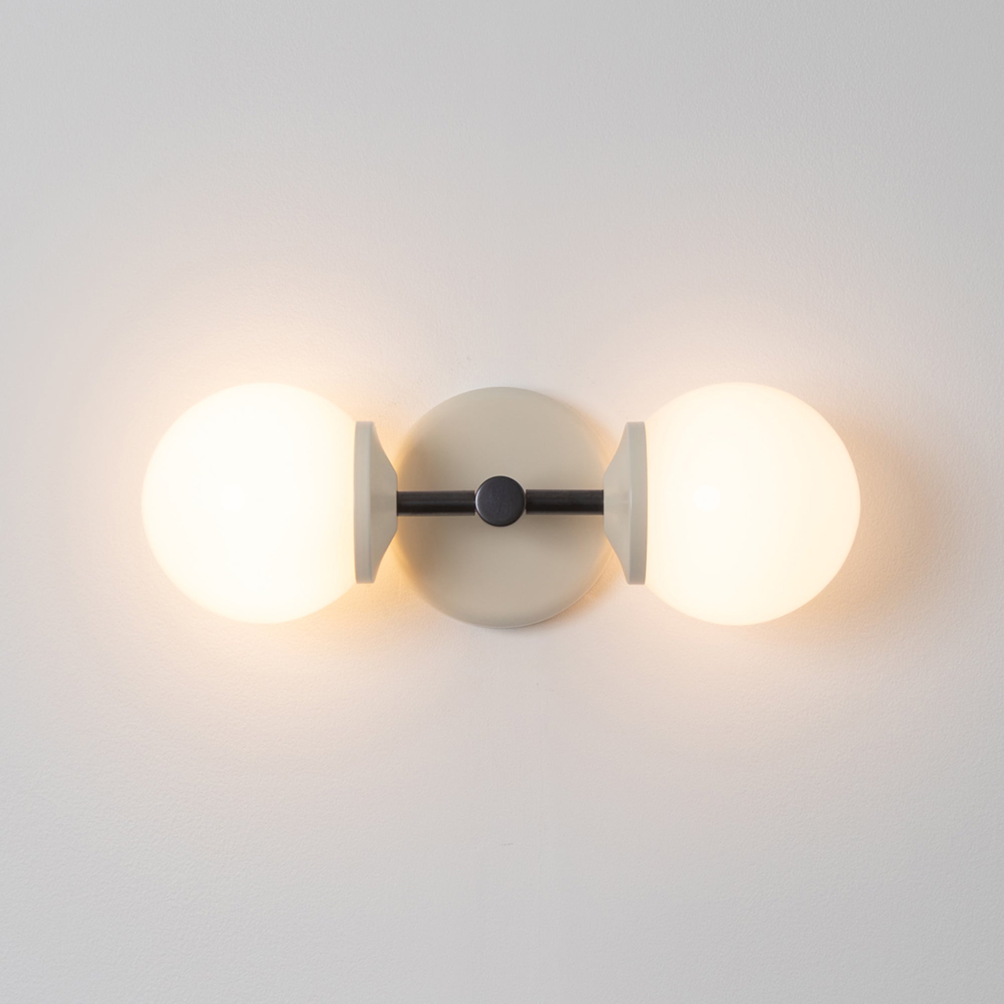 Small Opal Glass Double Arm Wall Light - Colour Series