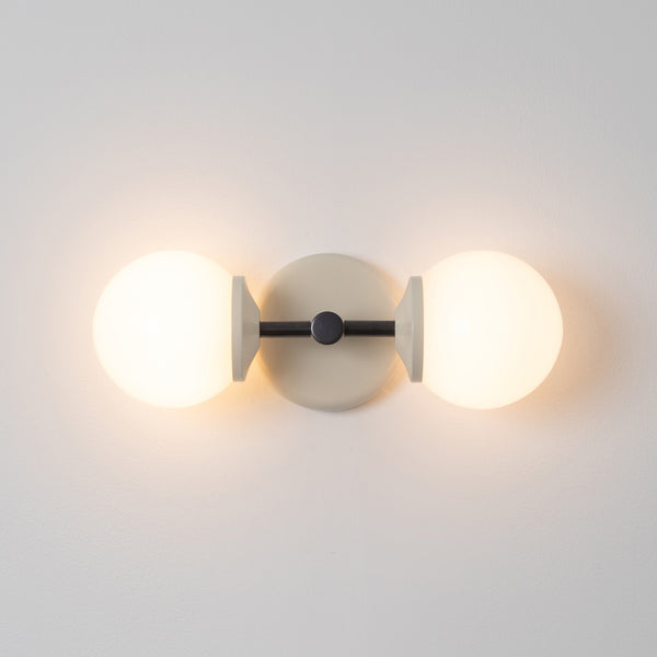 Small Opal Glass Double Arm Wall Light - Colour Series