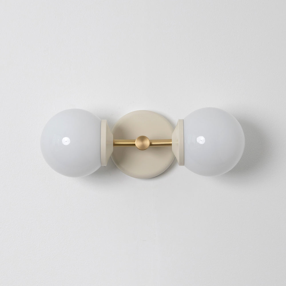 Small Opal Glass Double Arm Wall Light - Colour Series
