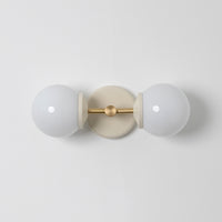 Small Opal Glass Double Arm Wall Light - Colour Series
