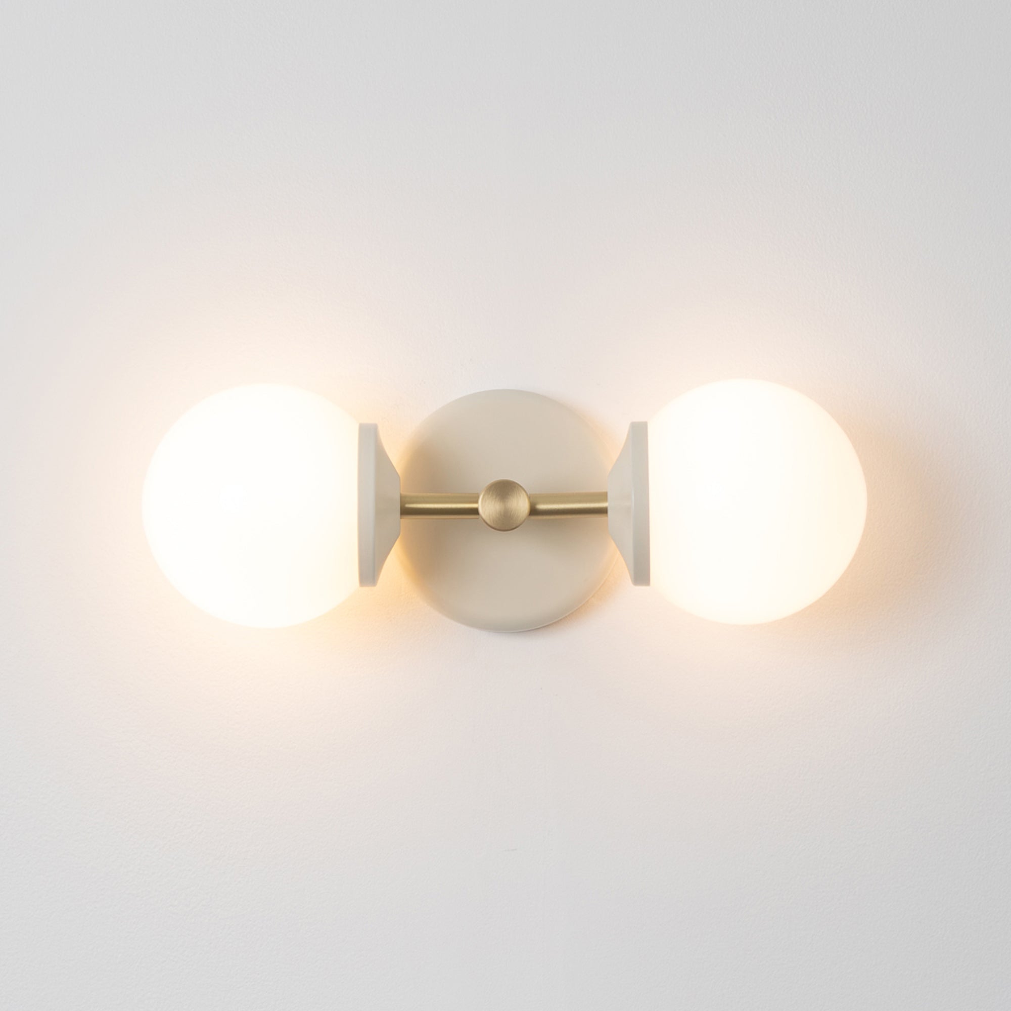 Small Opal Glass Double Arm Wall Light - Colour Series