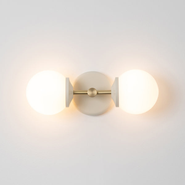 Small Opal Glass Double Arm Wall Light - Colour Series