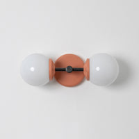 Small Opal Glass Double Arm Wall Light - Colour Series