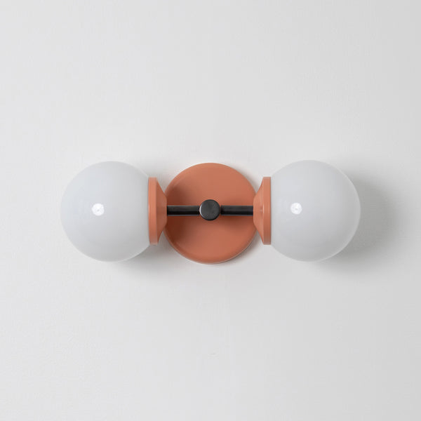 Small Opal Glass Double Arm Wall Light - Colour Series