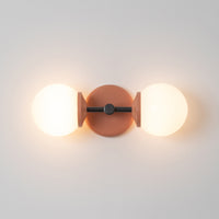 Small Opal Glass Double Arm Wall Light - Colour Series