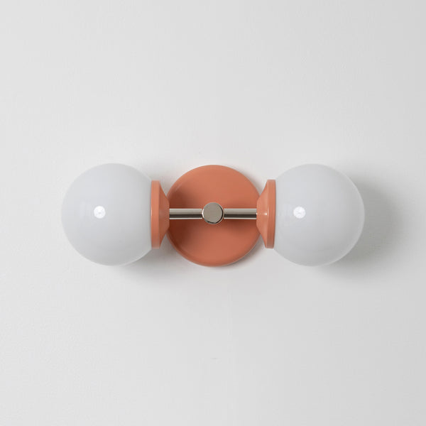 Small Opal Glass Double Arm Wall Light - Colour Series