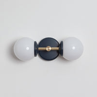 Small Opal Glass Double Arm Wall Light - Colour Series