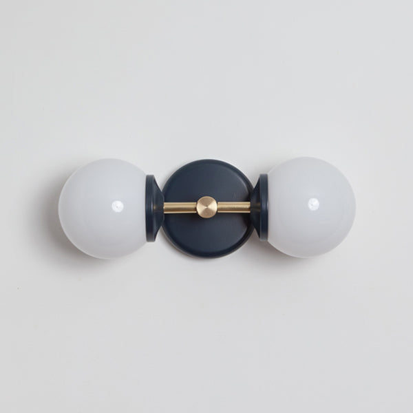 Small Opal Glass Double Arm Wall Light - Colour Series