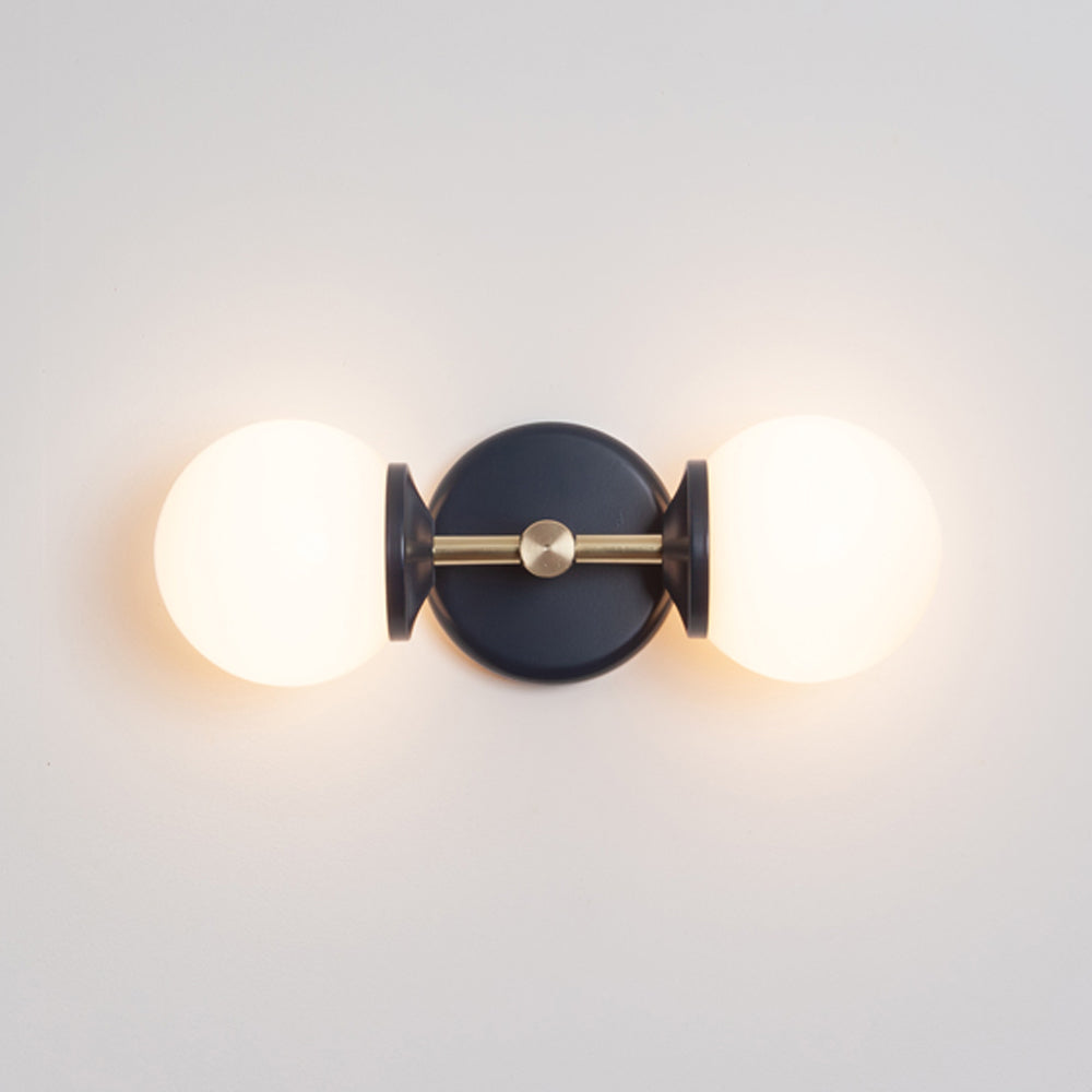 Small Opal Glass Double Arm Wall Light - Colour Series