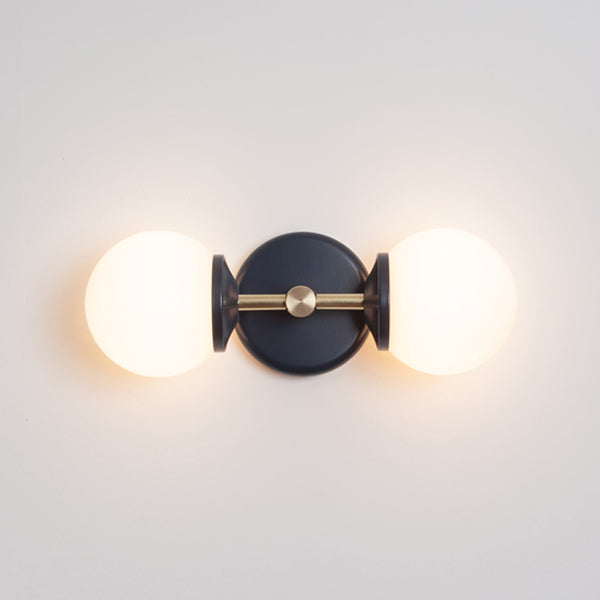 Small Opal Glass Double Arm Wall Light - Colour Series