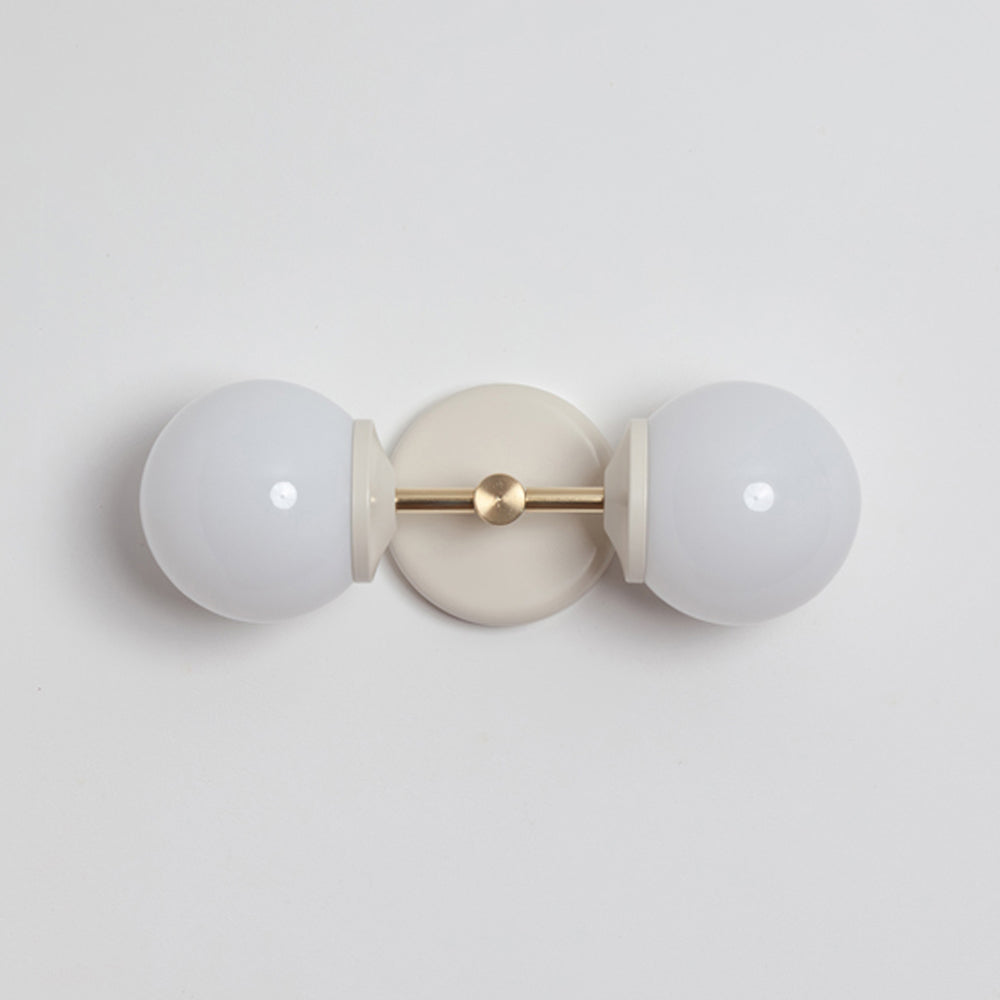 Small Opal Glass Double Arm Wall Light - Colour Series
