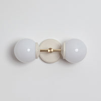 Small Opal Glass Double Arm Wall Light - Colour Series