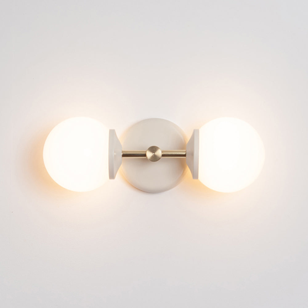 Small Opal Glass Double Arm Wall Light - Colour Series