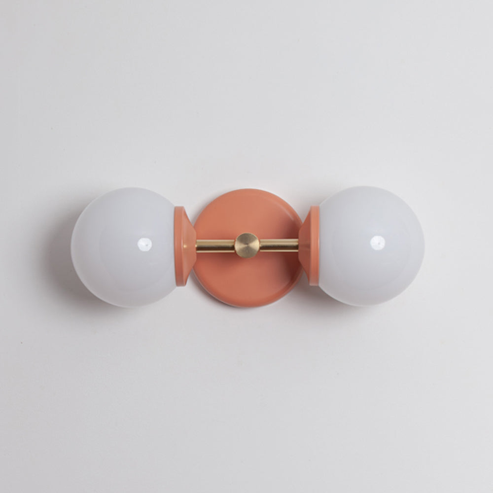 Small Opal Glass Double Arm Wall Light - Colour Series