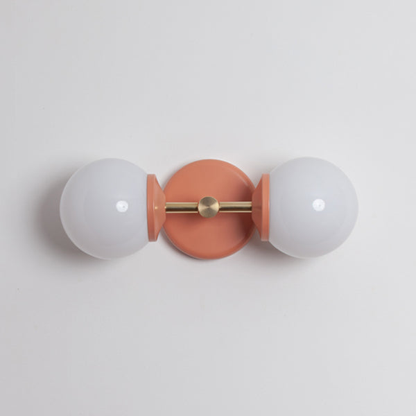 Small Opal Glass Double Arm Wall Light - Colour Series