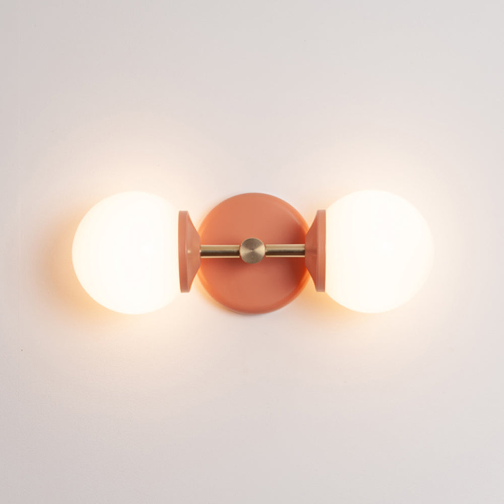Small Opal Glass Double Arm Wall Light - Colour Series