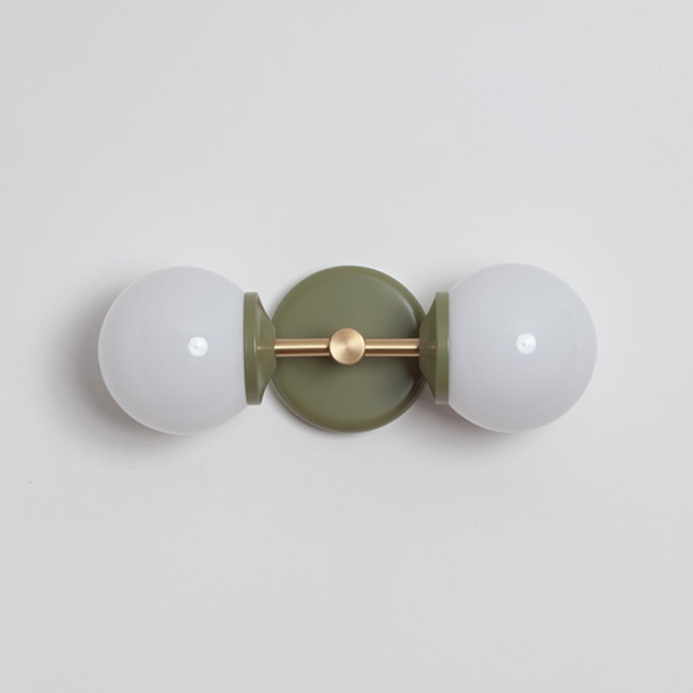 Small Opal Glass Double Arm Wall Light - Colour Series