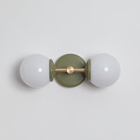 Small Opal Glass Double Arm Wall Light - Colour Series