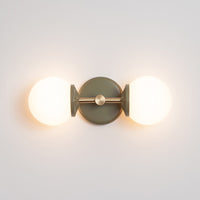 Small Opal Glass Double Arm Wall Light - Colour Series