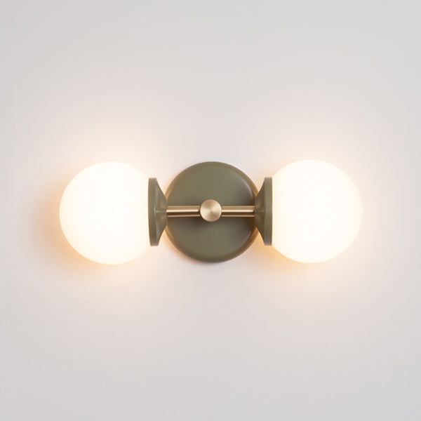 Small Opal Glass Double Arm Wall Light - Colour Series