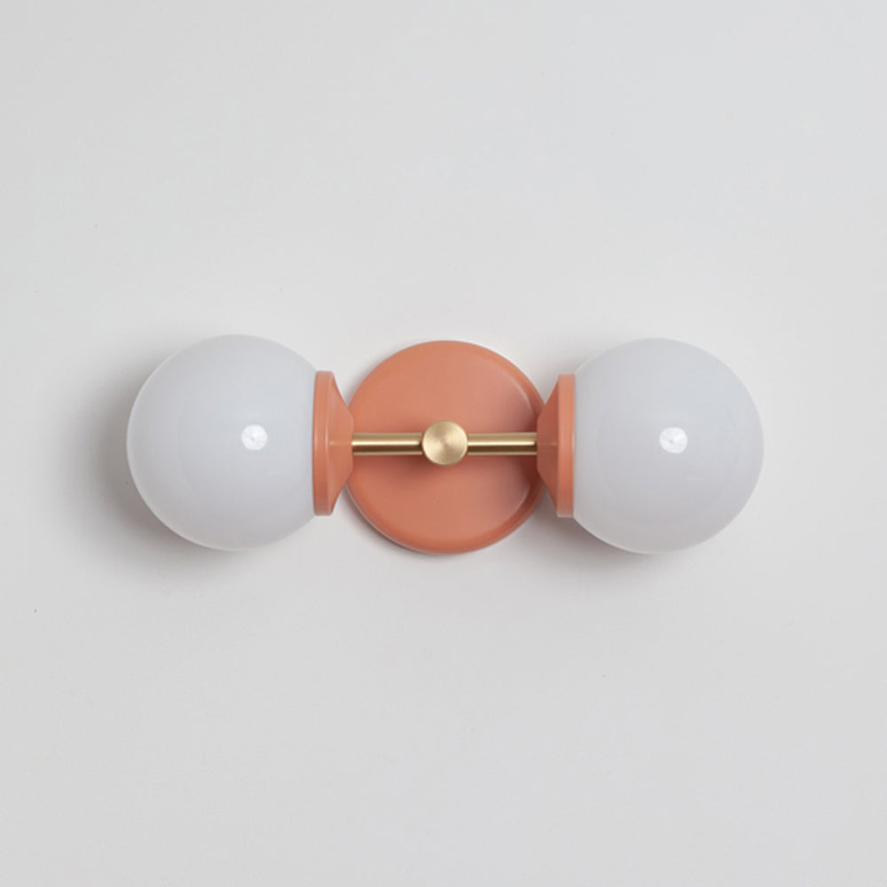 Small Opal Glass Double Arm Wall Light - Colour Series