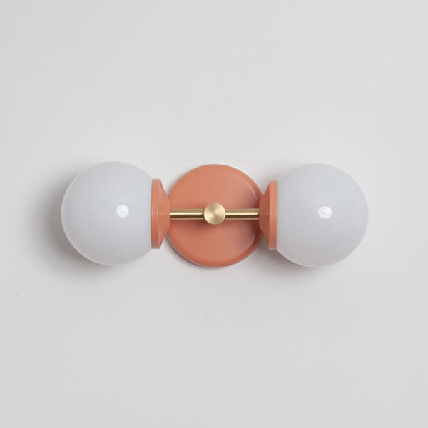 Small Opal Glass Double Arm Wall Light - Colour Series