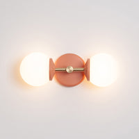Small Opal Glass Double Arm Wall Light - Colour Series