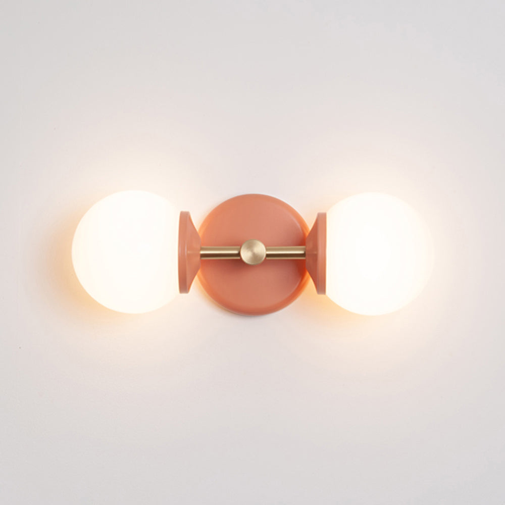 Small Opal Glass Double Arm Wall Light - Colour Series