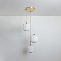 Small Opal Reeded Triple Drop Pendant