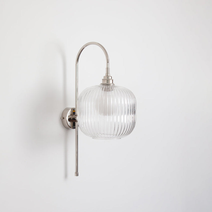 Arch Stemmed Wall light - Clear Reeded Glass