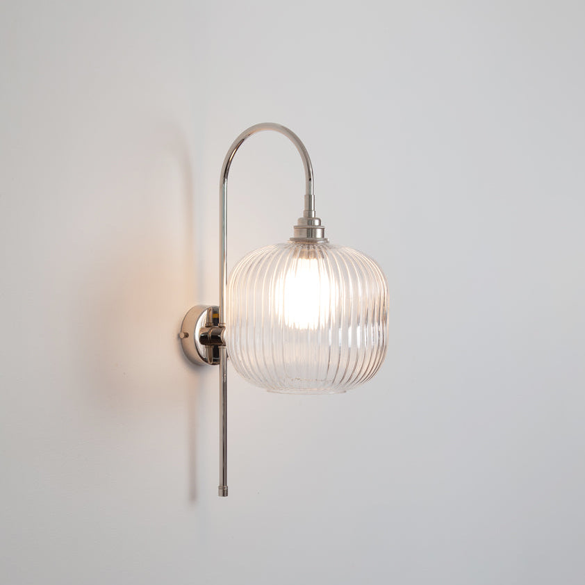 Arch Stemmed Wall light - Clear Reeded Glass