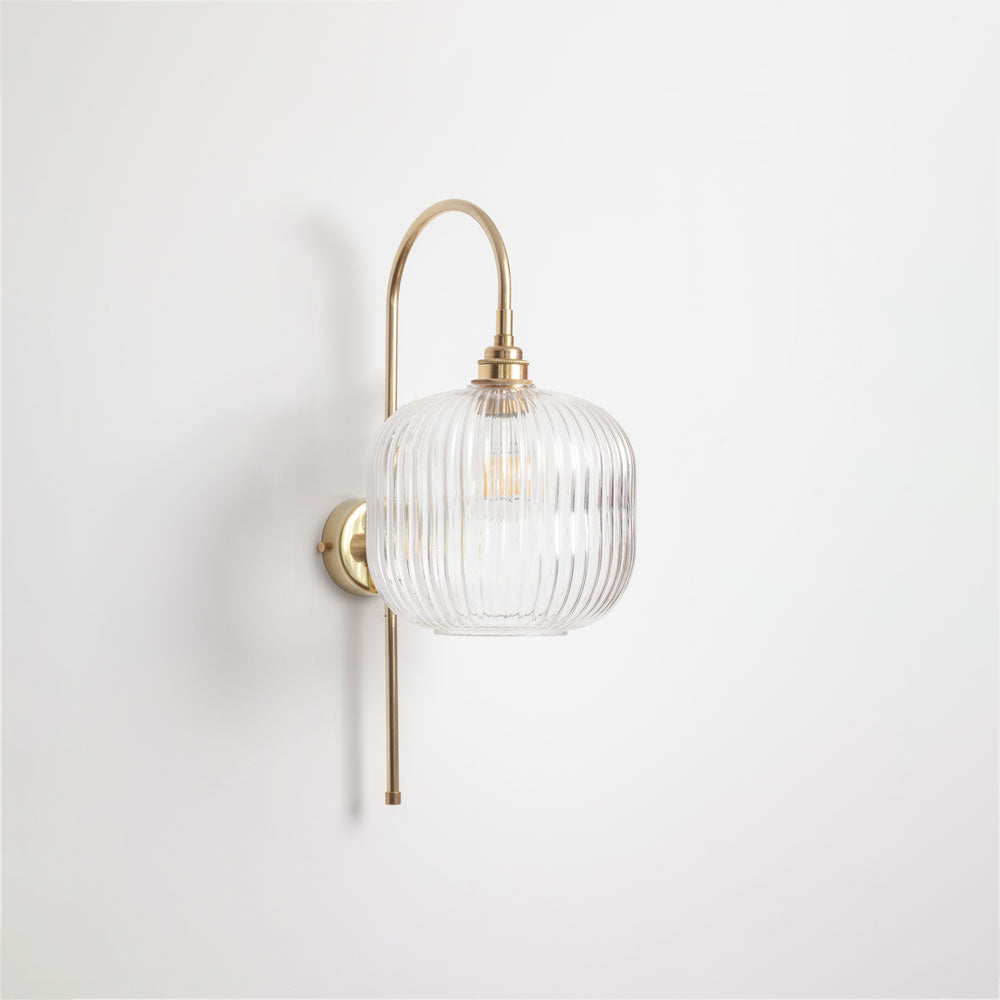 Arch Stemmed Wall light - Clear Reeded Glass