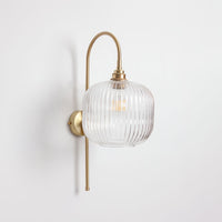 Arch Stemmed Wall light - Clear Reeded Glass