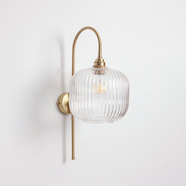 Arch Stemmed Wall light - Clear Reeded Glass