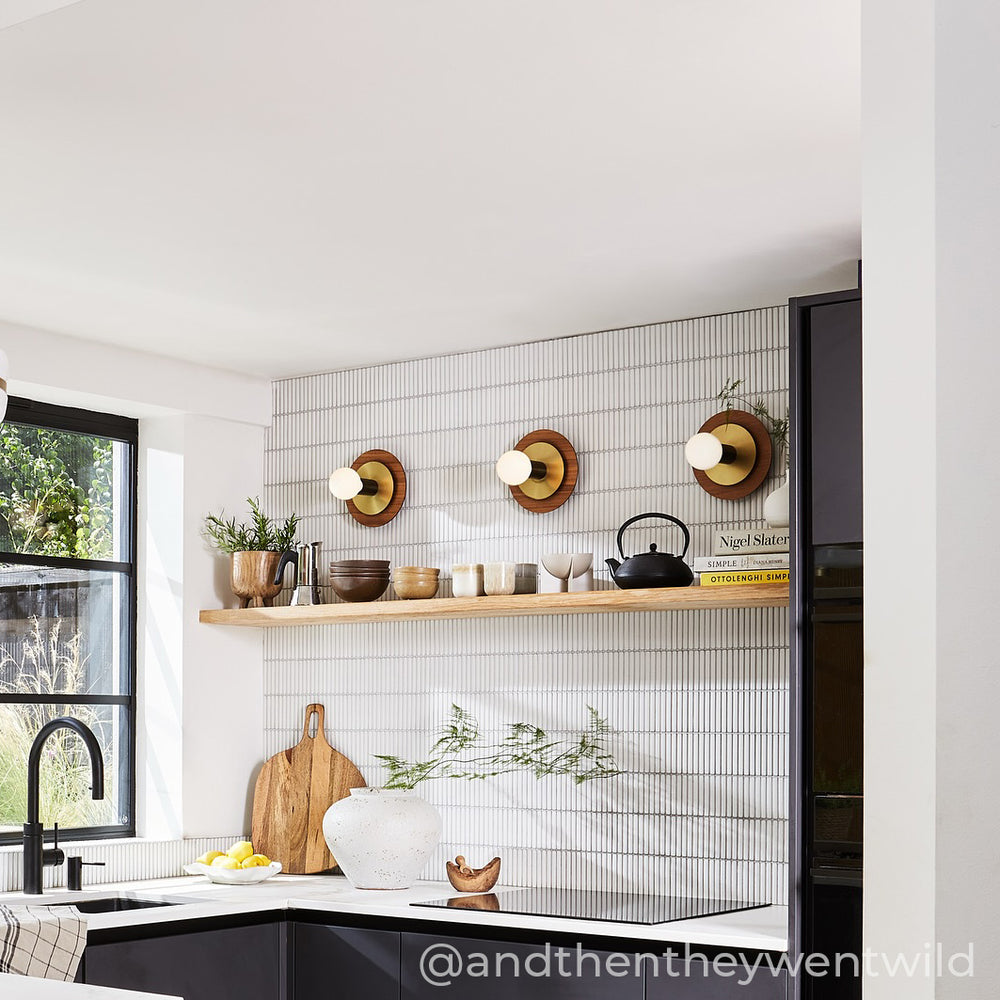 "Aureole" Wall Light - Walnut & Brass