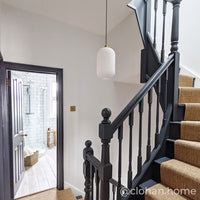 Long Opal Reeded Glass Cylinder Pendant Light