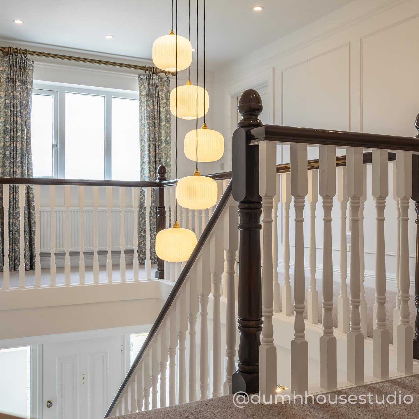 Opal Reeded Five Drop Pendant