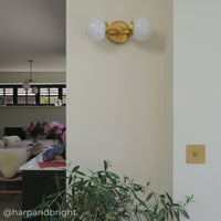 Small Opal Glass Double Arm Wall Light