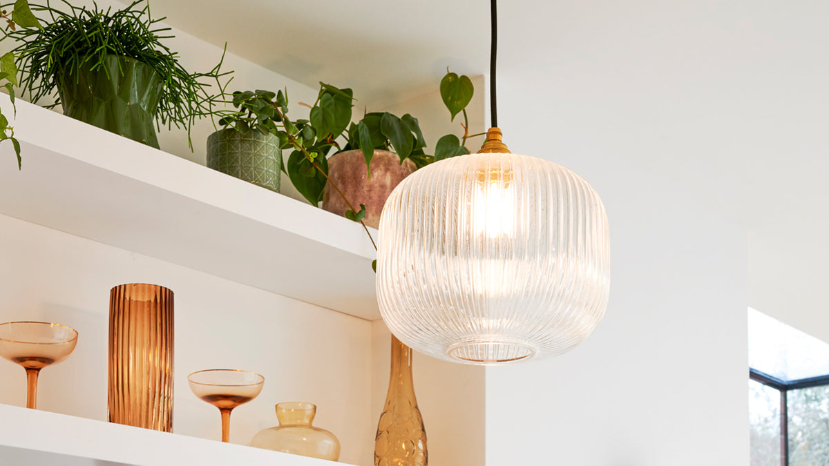 Spark & Bell - Custom Reeded Glass Pendant lights | Opal Reeded Ceiling ...