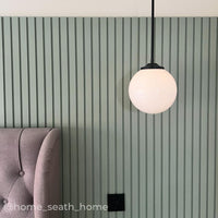 Large Opal Globe Stemmed Pendant Light