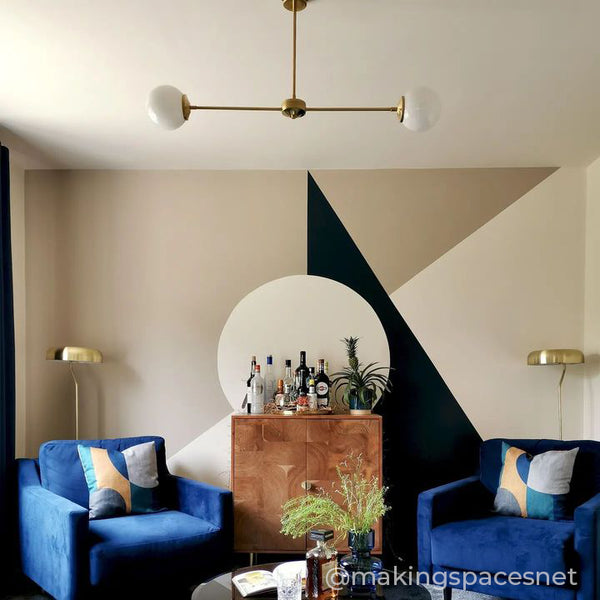 T-Bar Opal Glass Chandelier