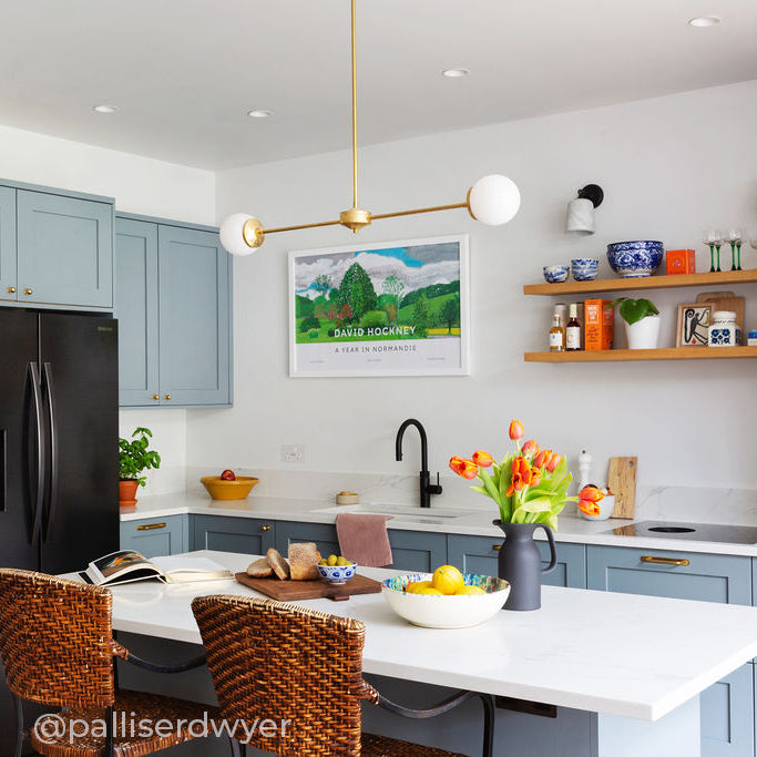 T-Bar Opal Glass Chandelier (Outlet)